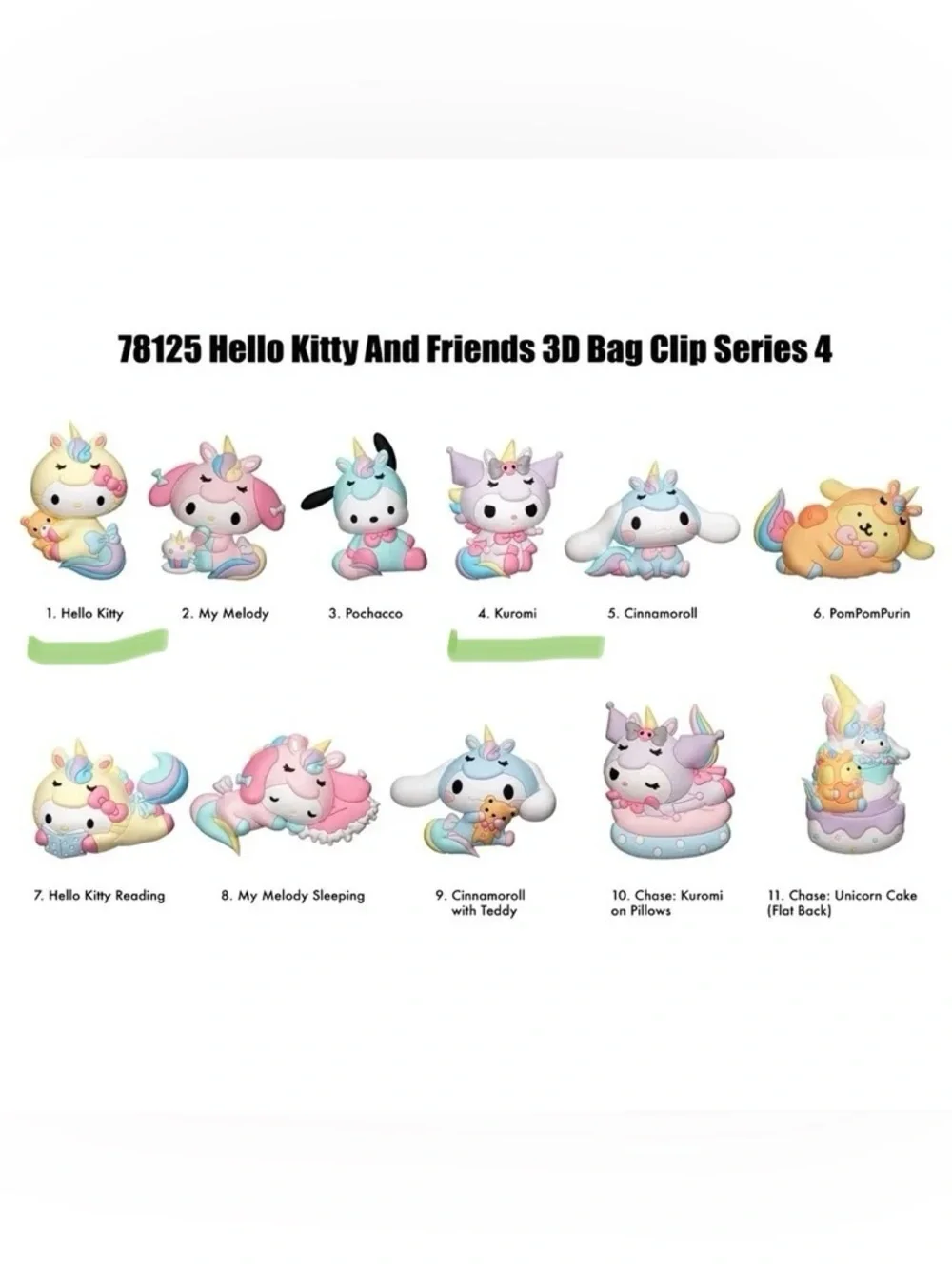 Hello Kitty & Friends 3D Back Clip Series4 2 pack
